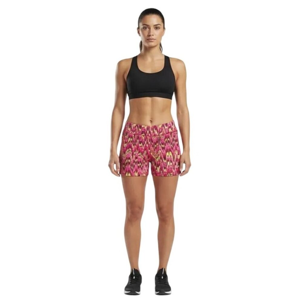 Reebok Women's‎ Athletic Sports Biking Shorts Pink Yellow Multicolor Size Medium